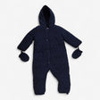 Pramsuit navy fleece lined with mittens