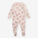 Sleepsuit white pink flowers