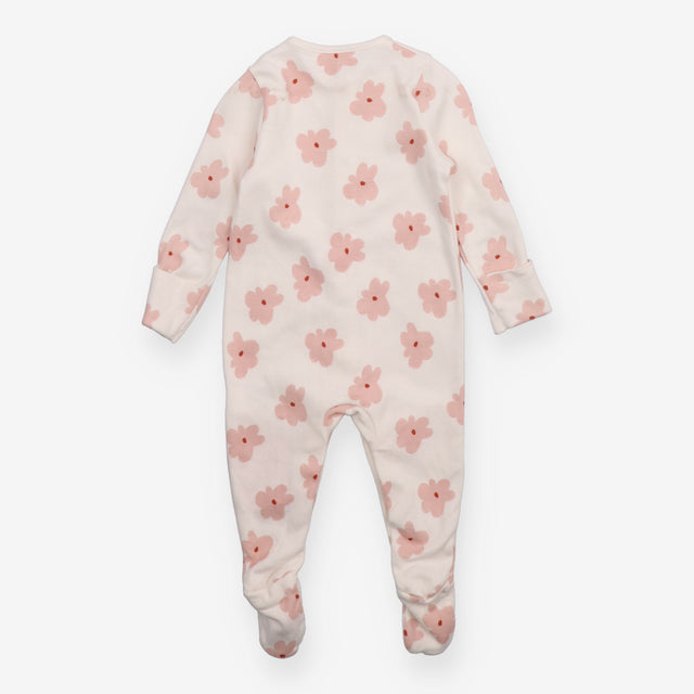 Sleepsuit white pink flowers