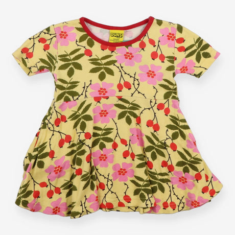 Dress Short Sleeve Yellow Thistle Print