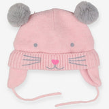 Hat knitted pink mouse