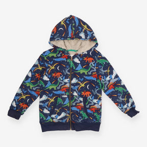 Hoodie zip dinosaurs fleece lining