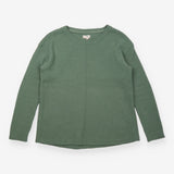  Sage Green Textured Crew Neck Cotton Knit 