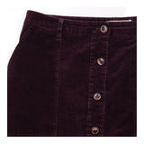 Skirt Midi Corduroy Button Front Plum