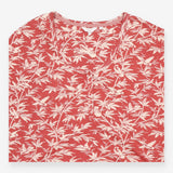 Pyjama Set Shorts Top Leaf Print Coral Pink