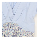 Wrap Dress Light Blue Floral Panel Tie Waist Mater