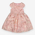 Dress Short Sleeve Pink with Gold Lined Flowers
