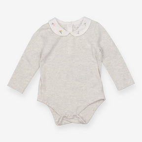 Grey Collared Bodysuit 