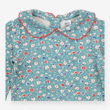 Teal Floral Collared Bodysuit