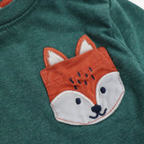 T-Shirt Long Sleeved Green Fox Pocket