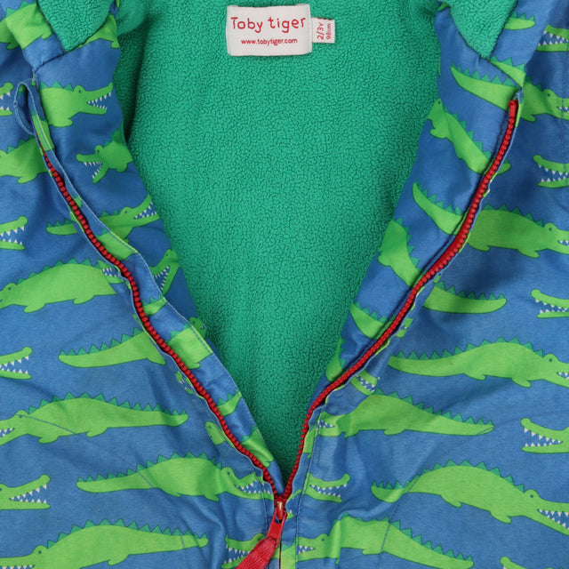 Blue Crocodile Coat with Fleece Lining