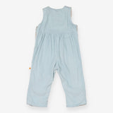 Dungarees Lined Cord pale blue giraffe elephant