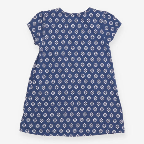 Dress SS blue white design jersey stripe pocket