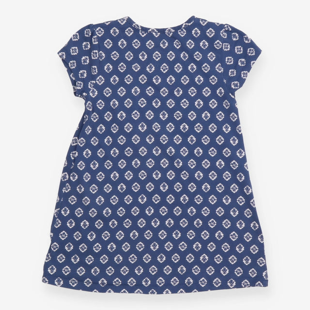 Dress SS blue white design jersey stripe pocket