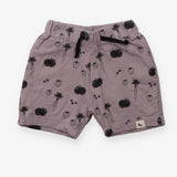 Jersey Short Light Purple with Black Veggies print