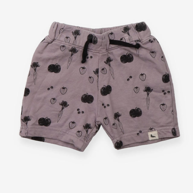 Jersey Short Light Purple with Black Veggies print