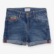 Shorts denim coloured stitching to pocket