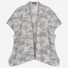 Black & Cream Animal Print Cupro Kimono Cover-Up
