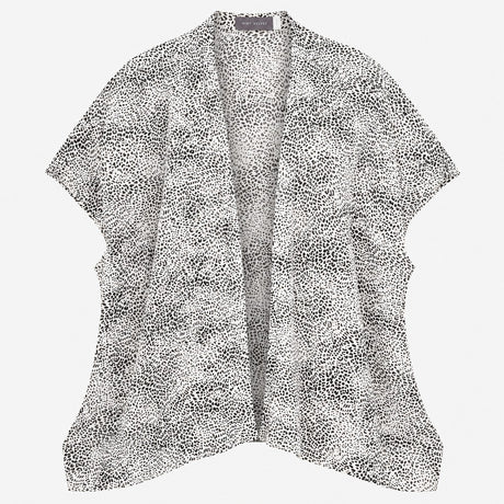 Black & Cream Animal Print Cupro Kimono Cover-Up