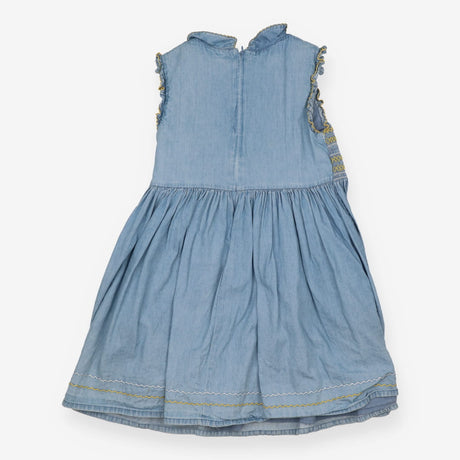 Dress chambray smock with daisies