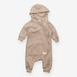 Hooded sleepsuit beige animals 