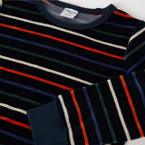 Long Sleeve Velour Striped Top Sapphire