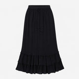 Dark Navy 100% Viscose Cotton Lined Elasticated Dr