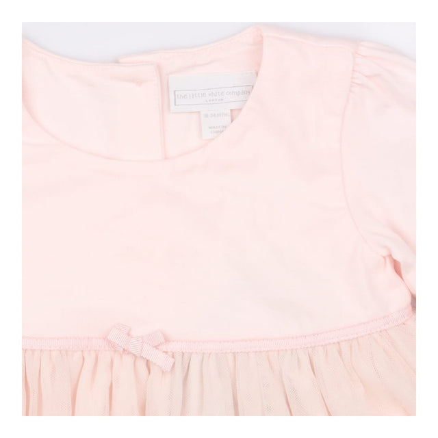 Pink Tulle Skirt Dress with Bow