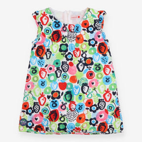 Dress sleeveless multicoloured abstract fruit 
