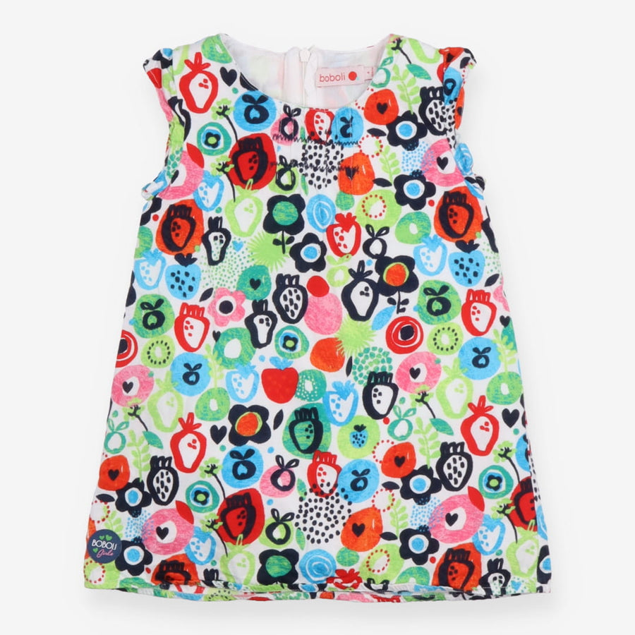Dress sleeveless multicoloured abstract fruit 