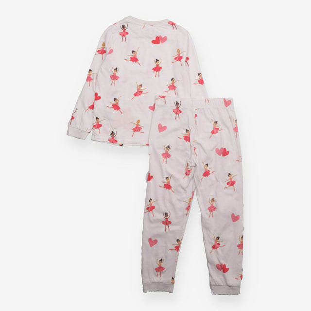 Pyjamas white with ballerinas and hearts