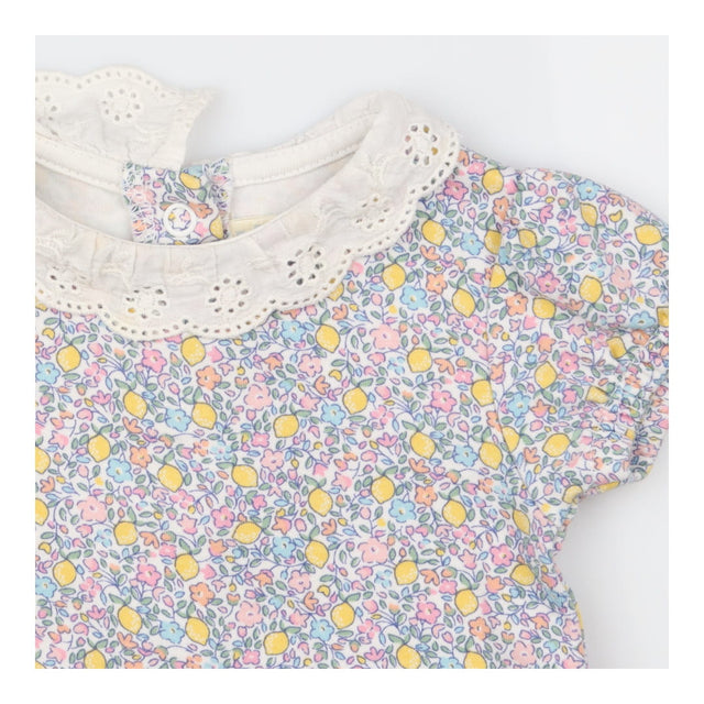 Romper Ditsy Lemons White Lace Collar