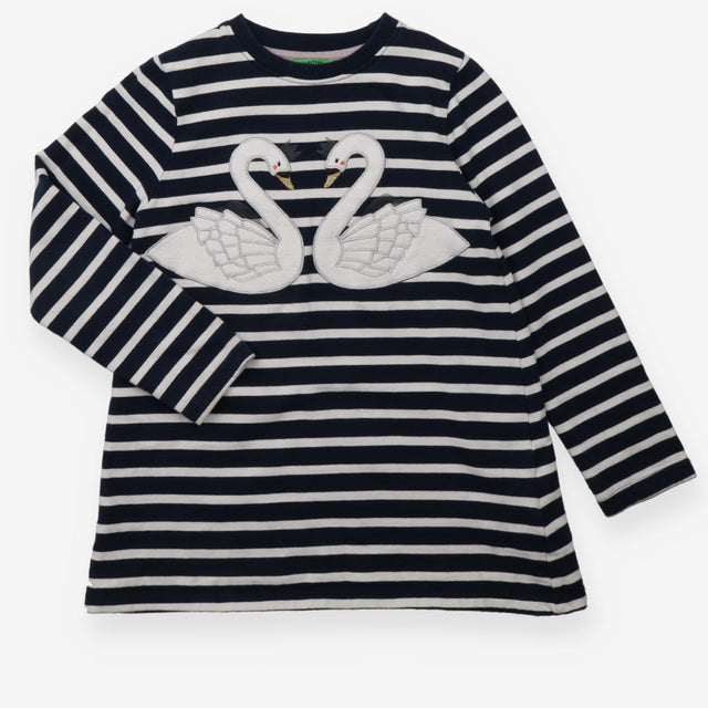 Sweatshirt blue stripe 2 swans