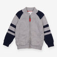 Grey Jacket with Navy Stripes
