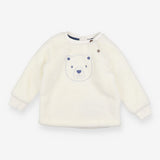 Sweater fur cream bear face