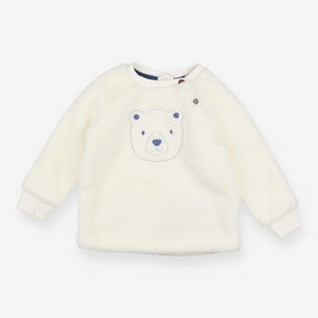Sweater fur cream bear face