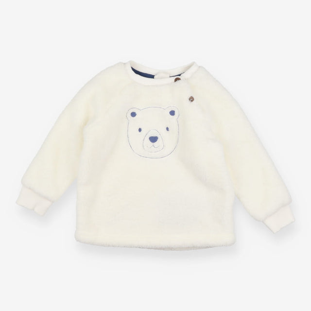 Sweater fur cream bear face