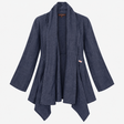 100% Linen Open Front Waterfall Cardigan Jacket Na