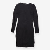 Black Textured Long Sleeve Bodycon Dress
