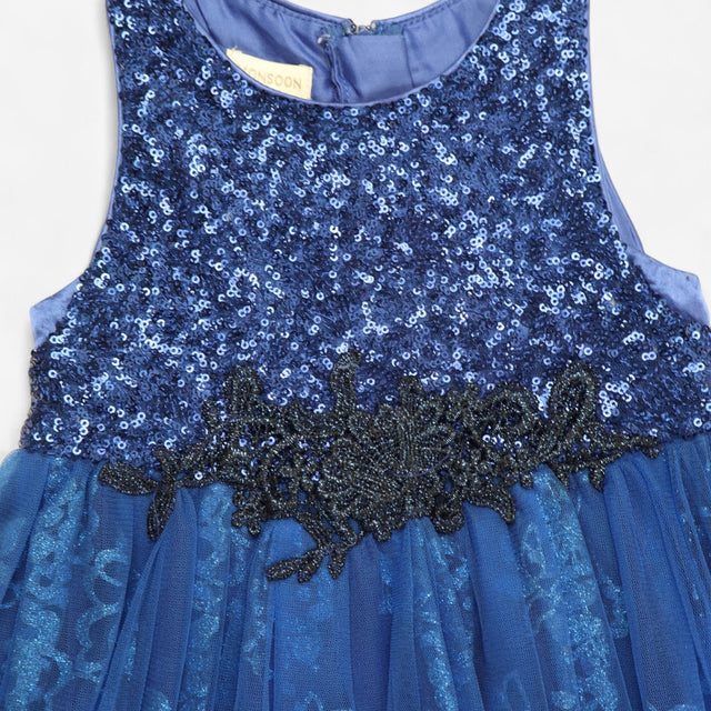 Blue Sequin Party Dress