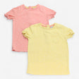 T-shirt Yellow and Peach Frill Sleeve with Heart P