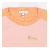 Sweater pale pink orange sleeves and neck
