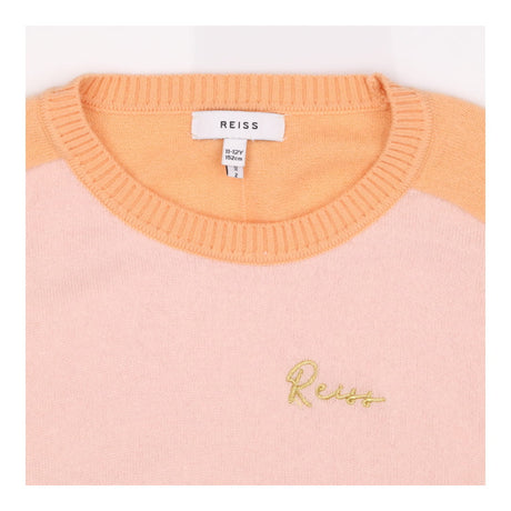 Sweater pale pink orange sleeves and neck