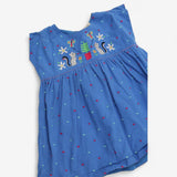 Blouse and Bloomer Set Blue Woven with Squirrels