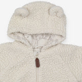 Fleece Pramsuit Cream with Bear Ears