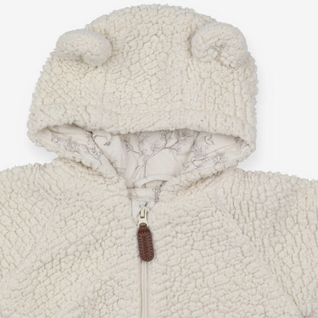 Fleece Pramsuit Cream with Bear Ears