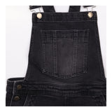 Dungaree Dress Black Denim Wash Pocket Bib