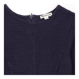 Dress Navy Ribbed Fit and Flare Short Sleeve