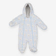 Blue fleece pramsuit with polar bear faces