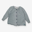 Blouse LS blue pattern buttons